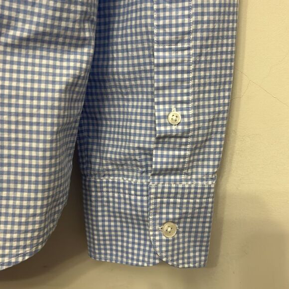 Massimo Dutti Blue white Checkered Men's Long sleeve Shirt Size L EUC - Picture 7 of 10